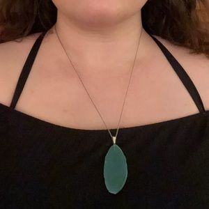 Teal crystal necklace